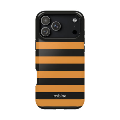 osbina | MagSafe Compatible for iPhone | The Horizon Stripe Case in Black + Orange | The Season Collective