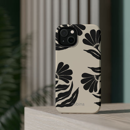osbina | MagSafe compatible for iPhone | Obsidian Bloom Flower Phone Case | Modern Muse Collection