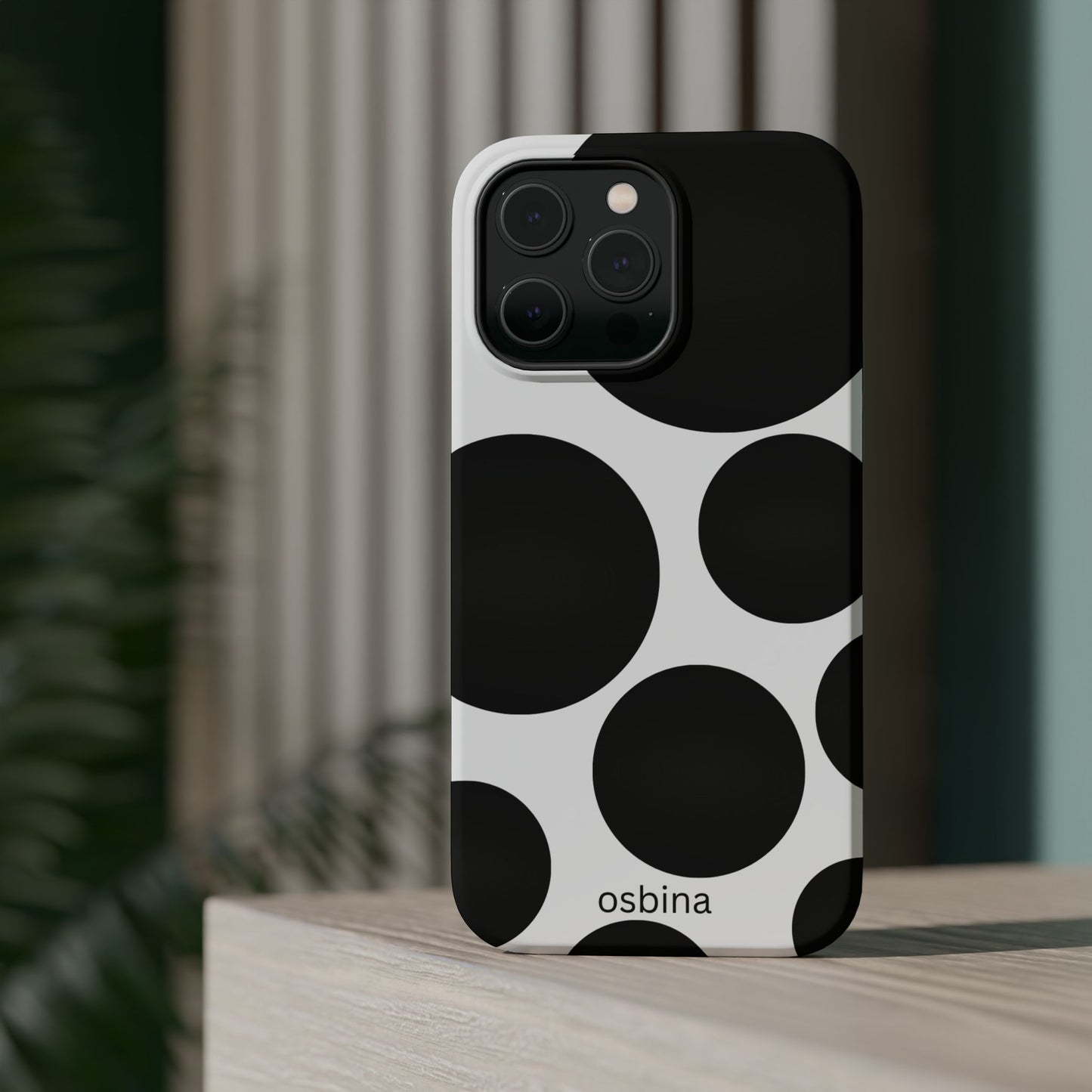 osbina | MagSafe compatible for iPhone | The Noir Bubbles Phone Case | Modern Muse Collection
