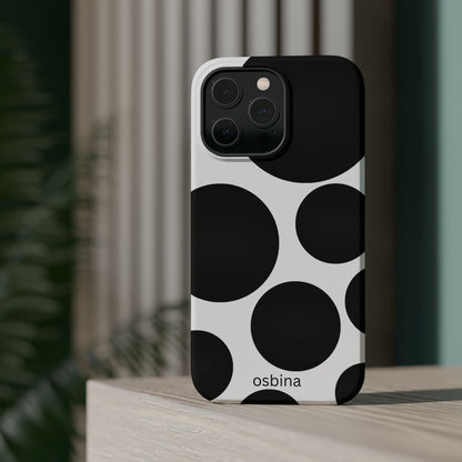 osbina | MagSafe compatible for iPhone | The Noir Bubbles Phone Case | Modern Muse Collection