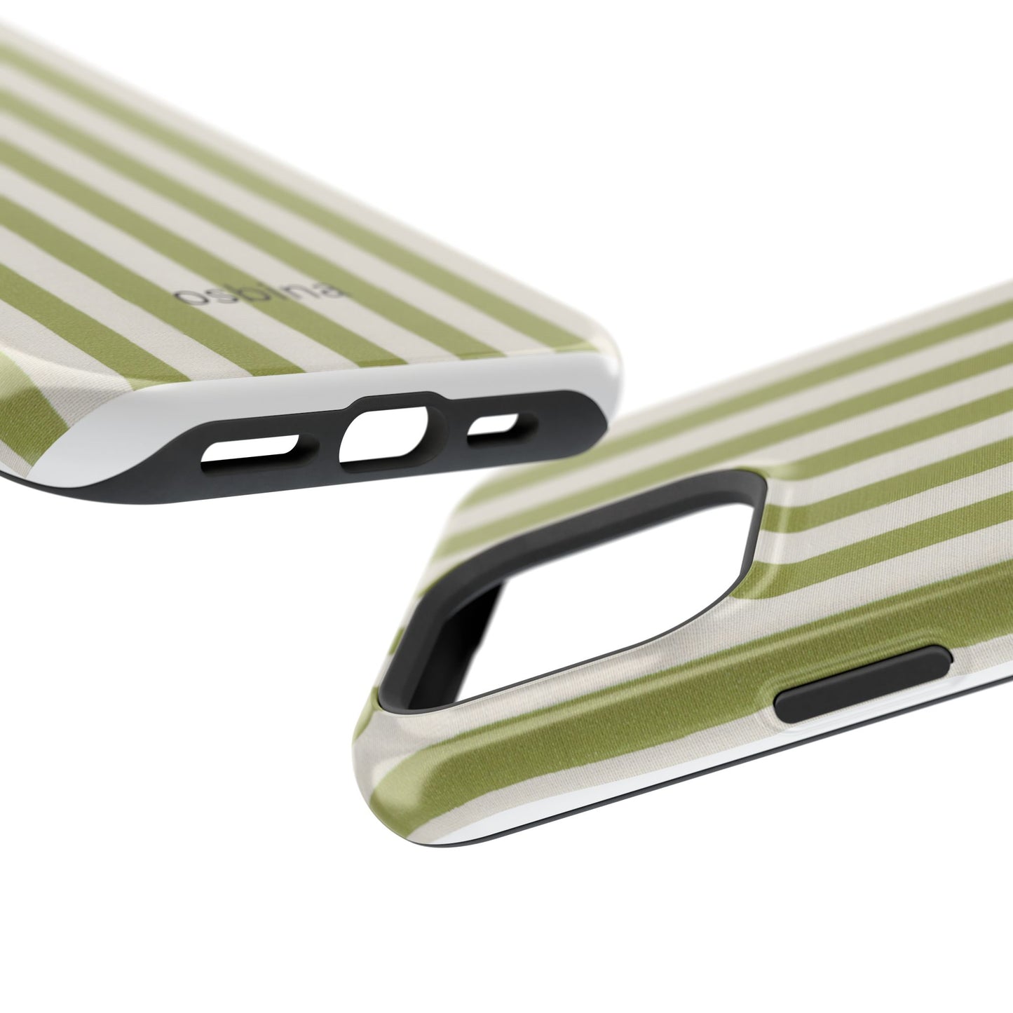 osbina | MagSafe compatible for iPhone | Verde Stripe Phone Case | Color Edit Collection