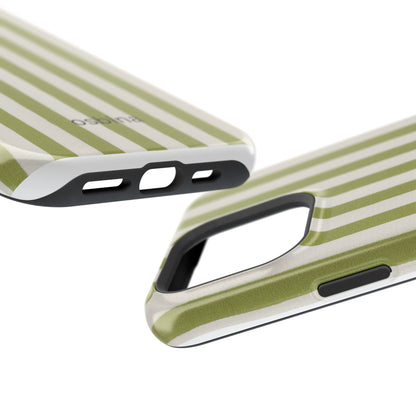 osbina | MagSafe compatible for iPhone | Verde Stripe Phone Case | Color Edit Collection