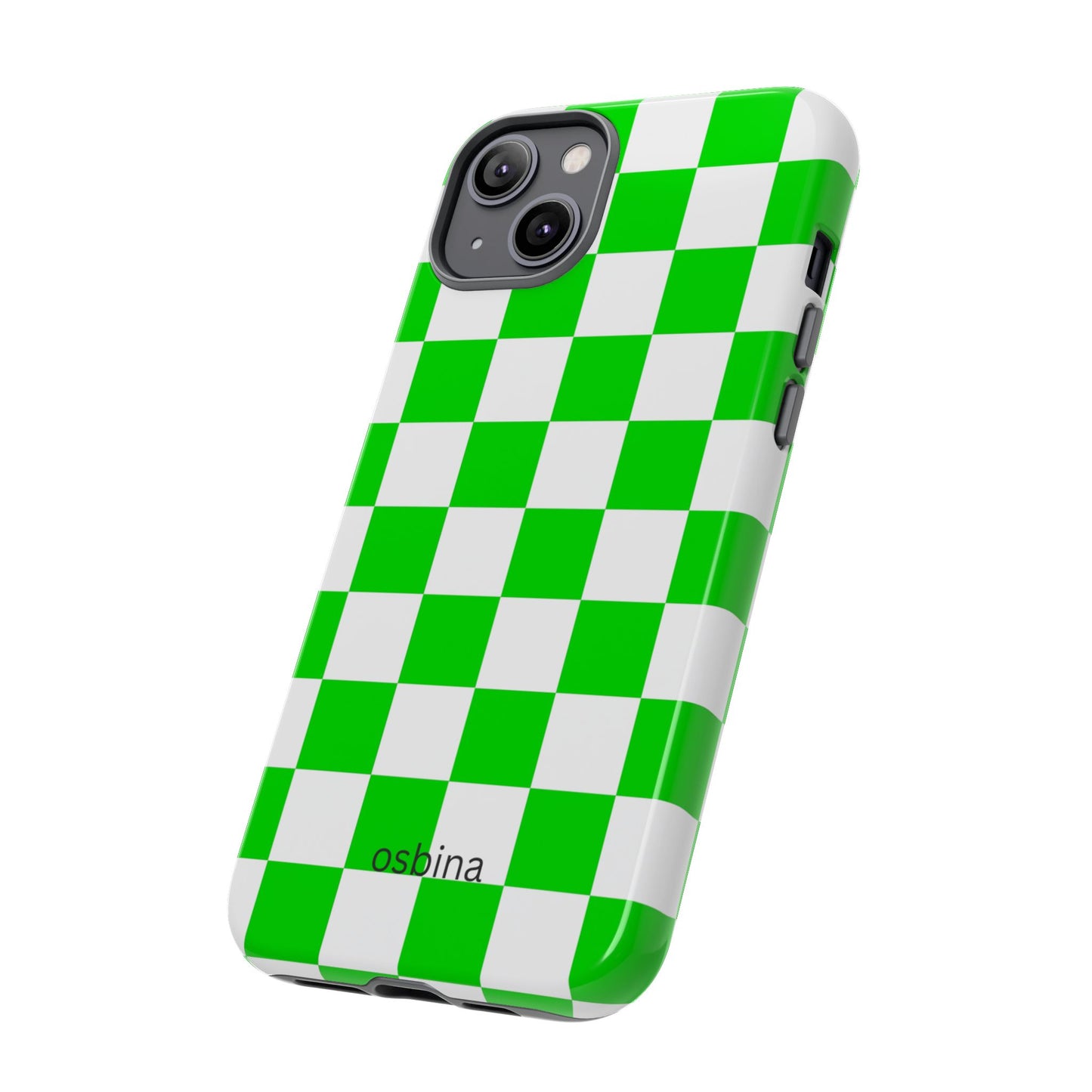 osbina | Neon Verdi Checks Phone Case | Color Edit Collection