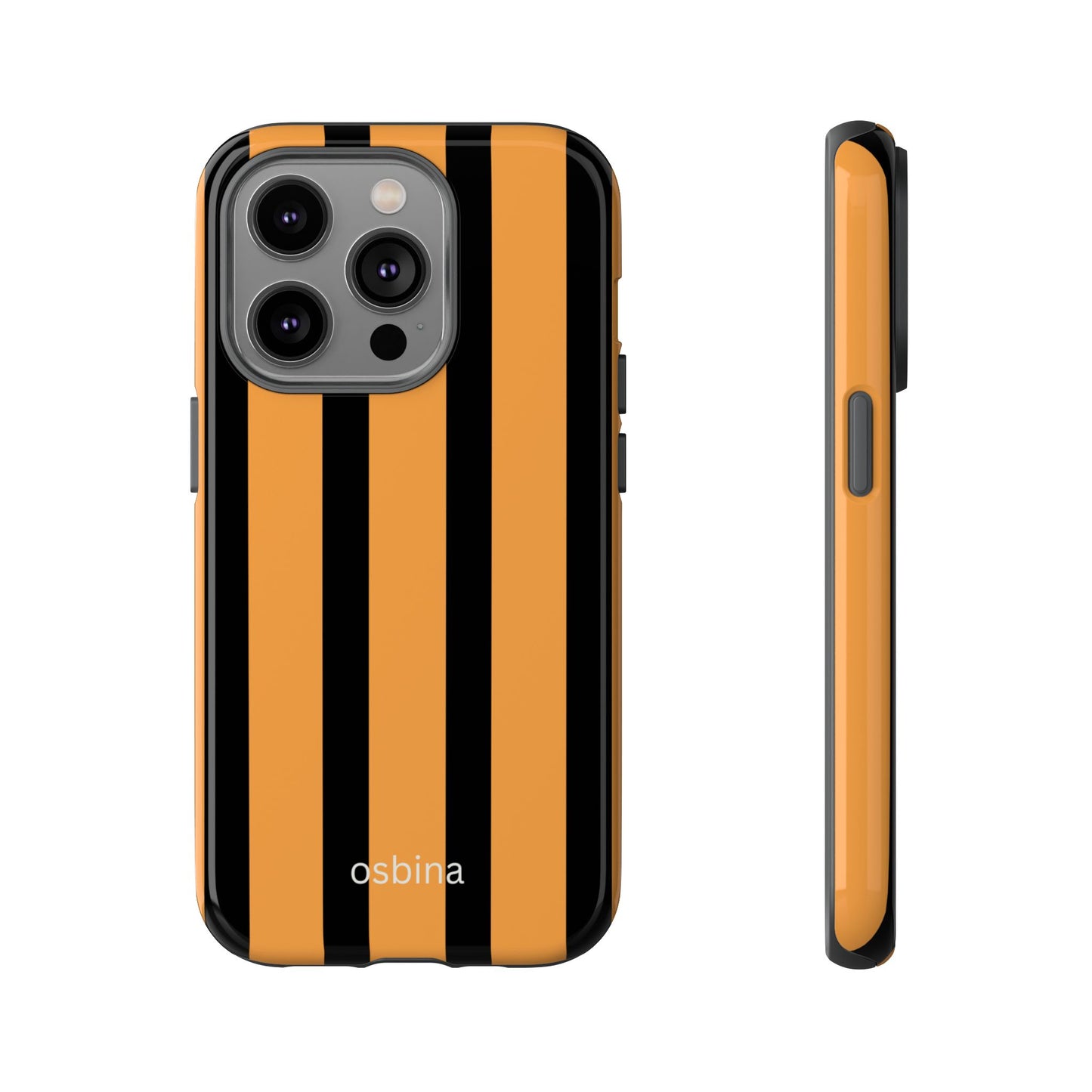 osbina | The Statement Stripe Case in Black + Orange | The Season Collective