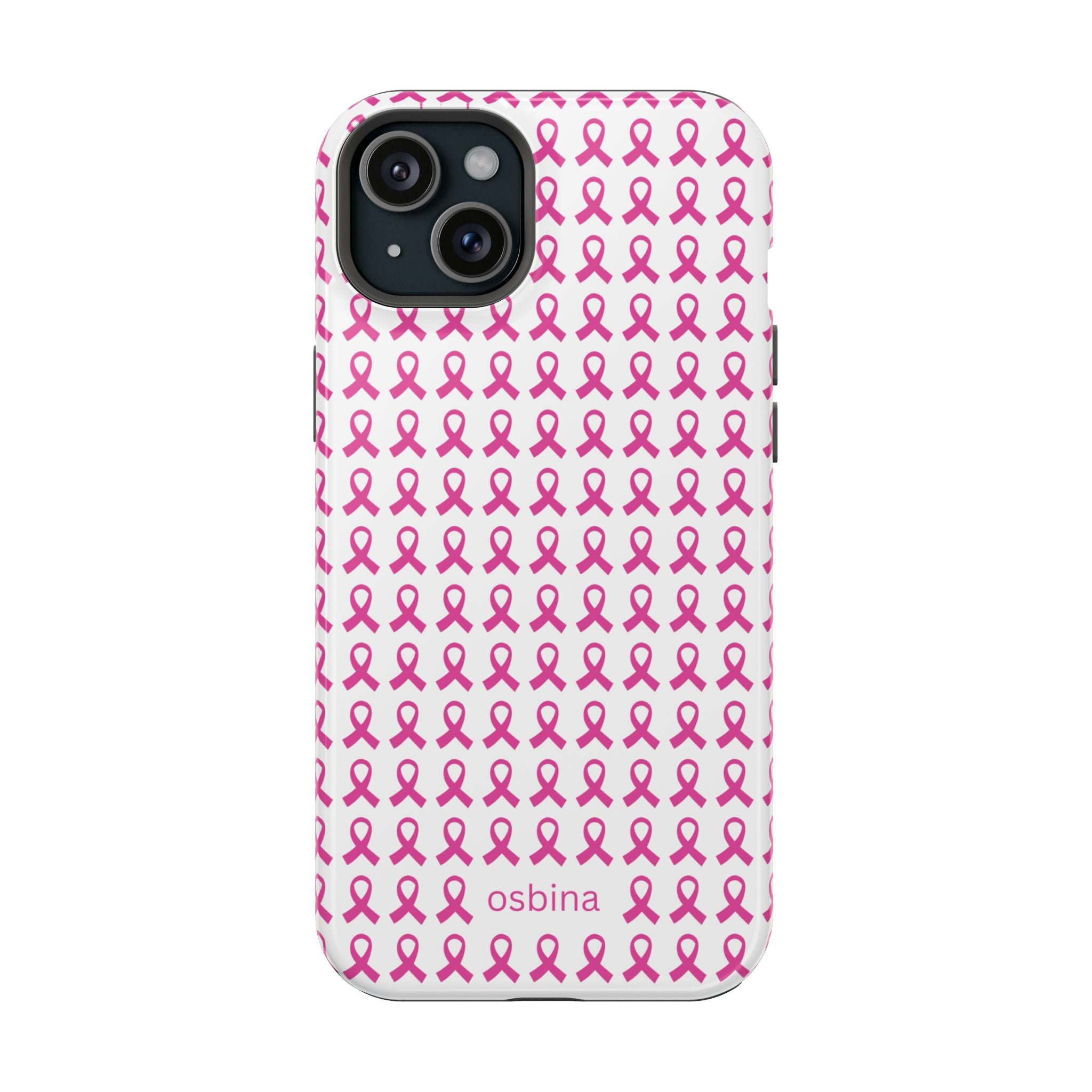 YAYOU MagSafe for iPhone | Side by Side Pink Ribbon Designer Case | osbina
