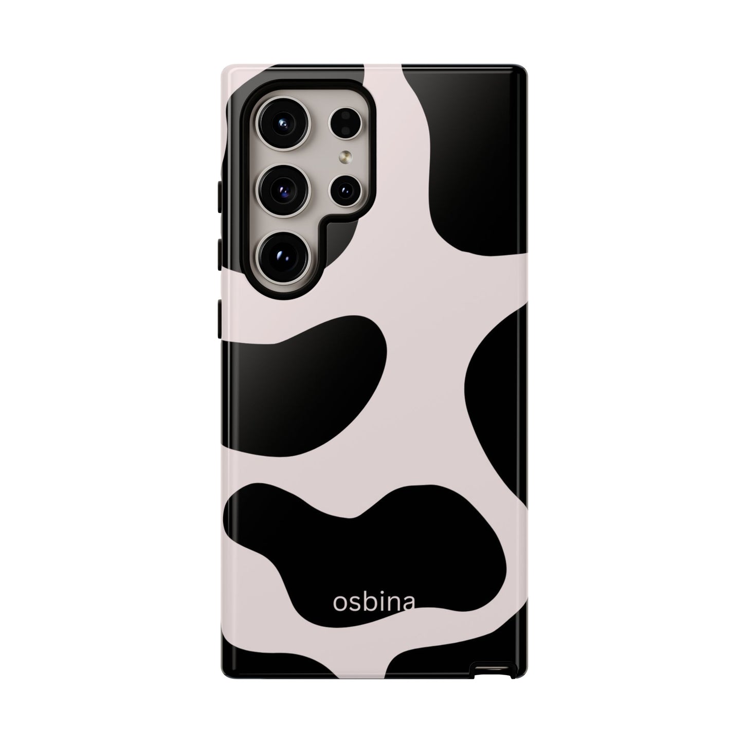 osbina | Prairie Chic Pink & Black Cow Print Phone Case | Modern Muse Collection