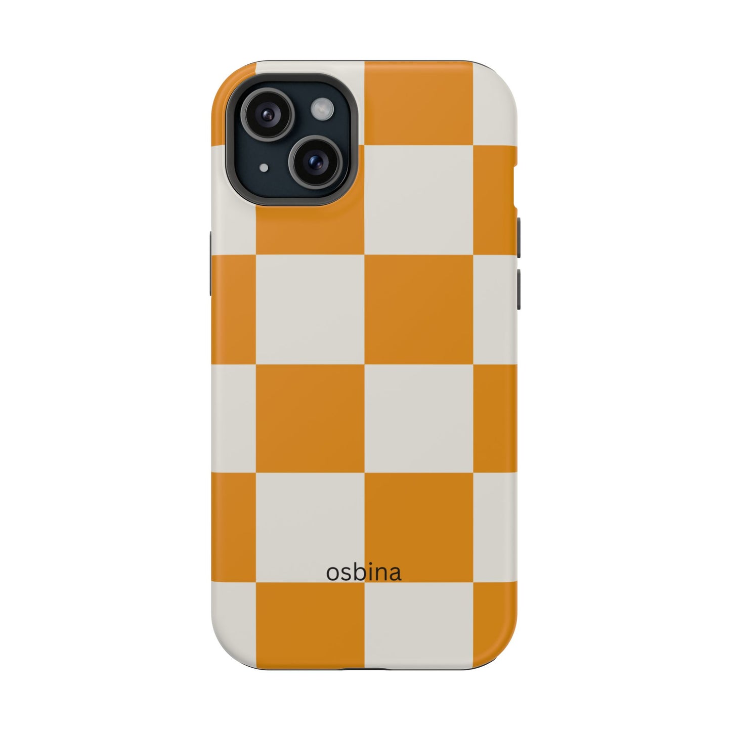 osbina | MagSafe Compatible for iPhone | Check You Out — The Orange + White Check Case | The Season Collective