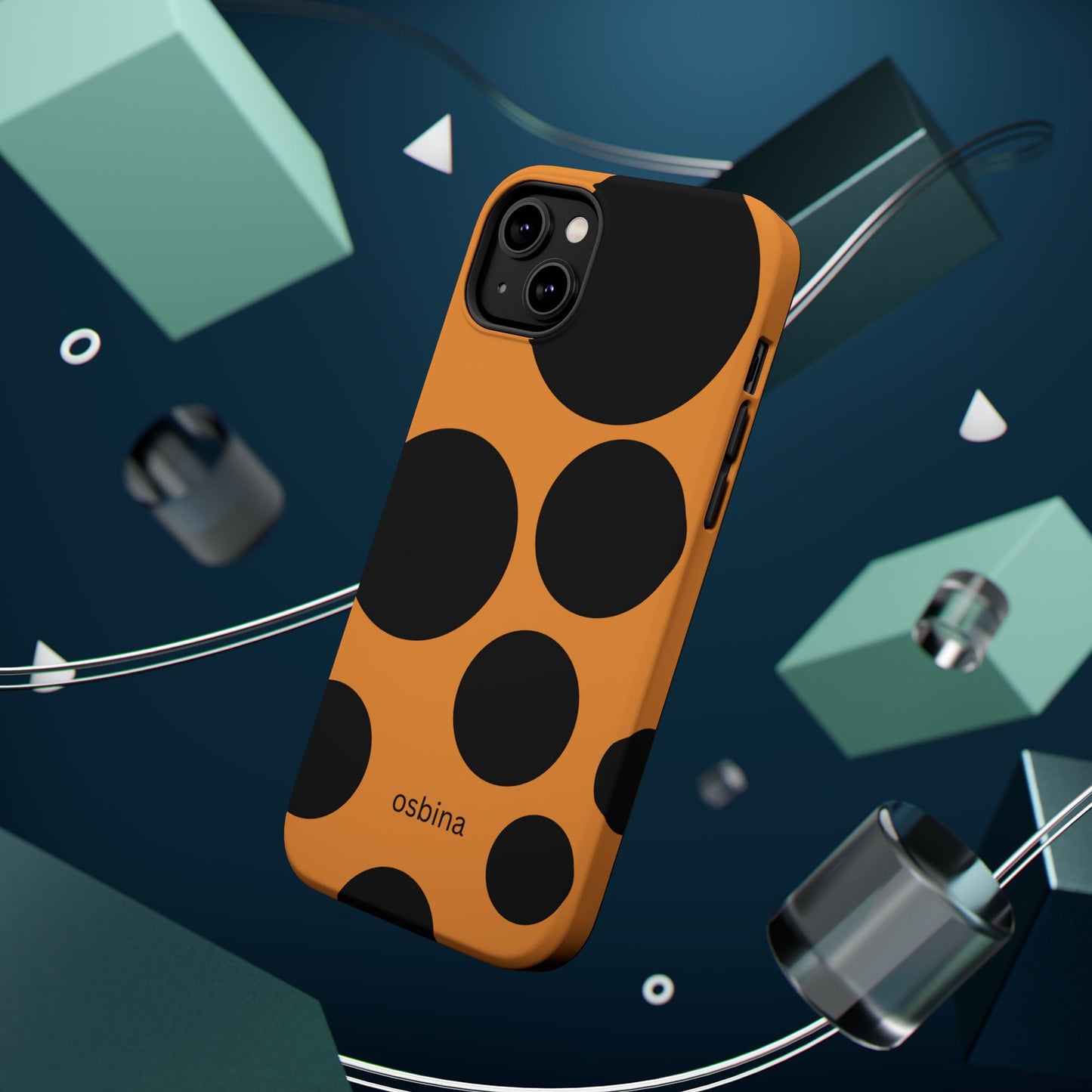 osbina | MagSafe Compatible for iPhone | The Bubble Statement Case in Orange + Black | The Season Collective