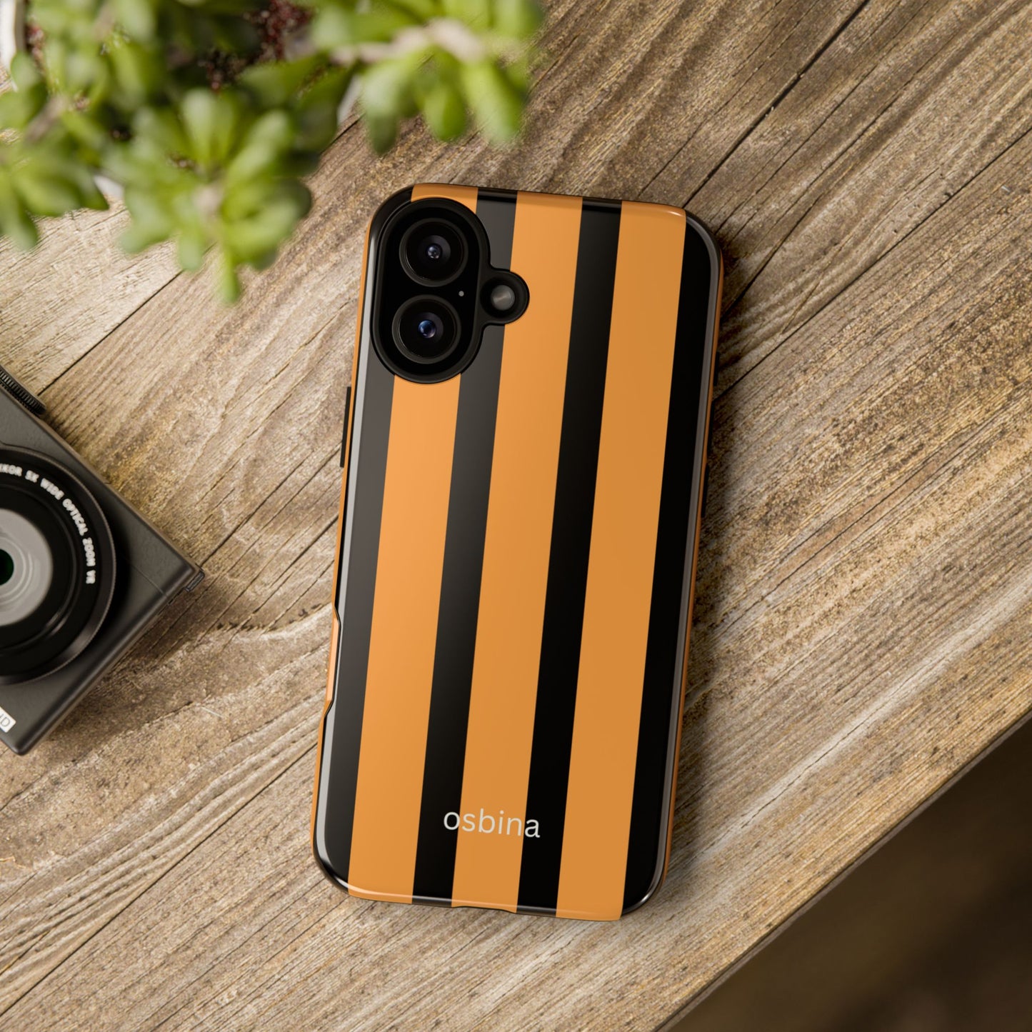 osbina | The Statement Stripe Case in Black + Orange | The Season Collective