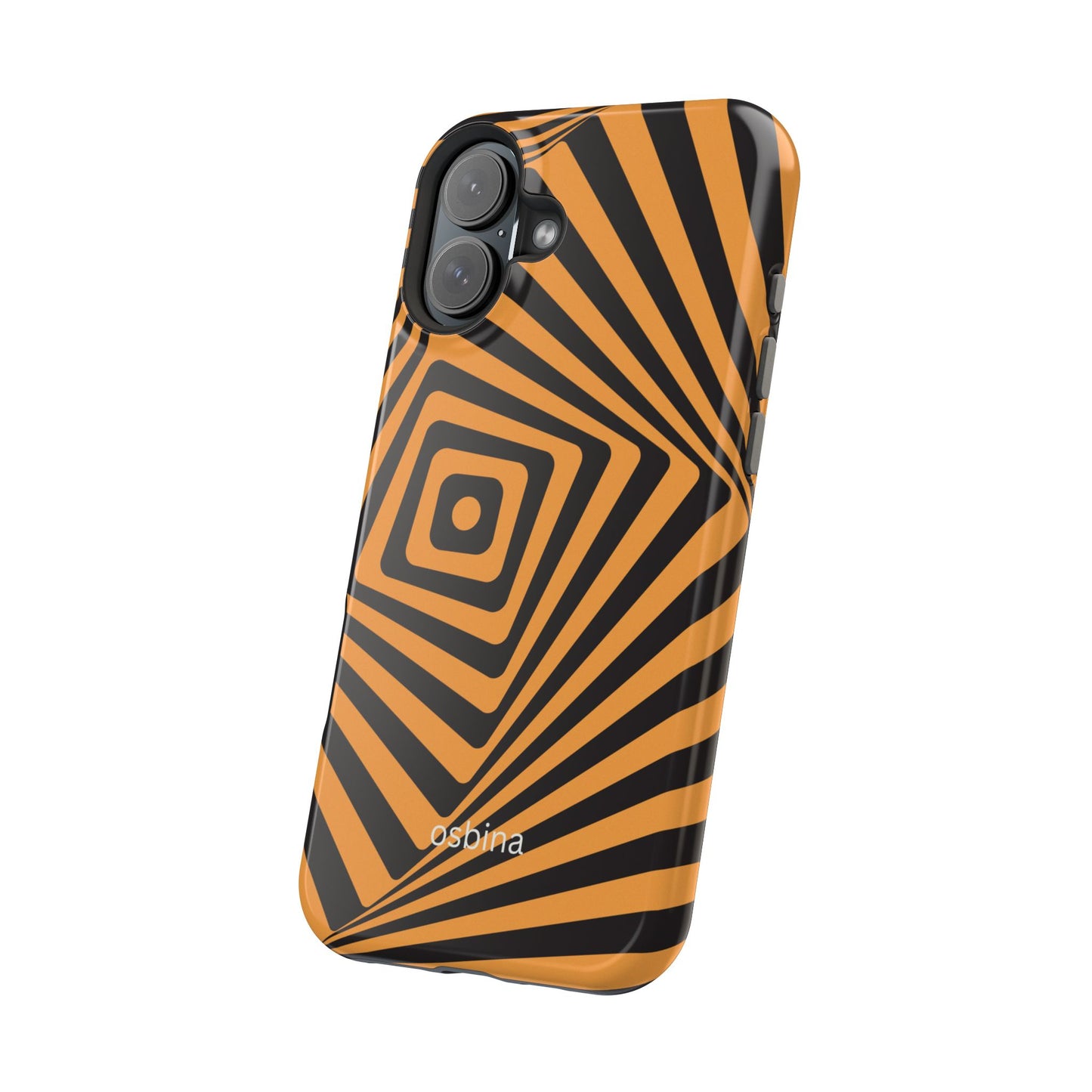 osbina | MagSafe Compatible for iPhone | Step Into the Zone — The Orange + Black Spiral Case | The Season Collective