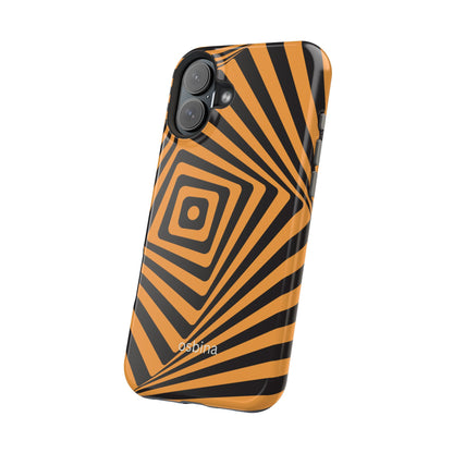osbina | MagSafe Compatible for iPhone | Step Into the Zone — The Orange + Black Spiral Case | The Season Collective