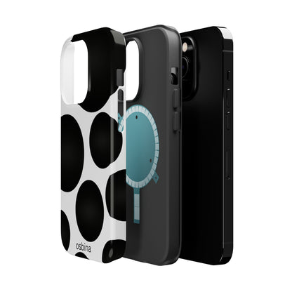 osbina | MagSafe compatible for iPhone | The Noir Bubbles Phone Case | Modern Muse Collection