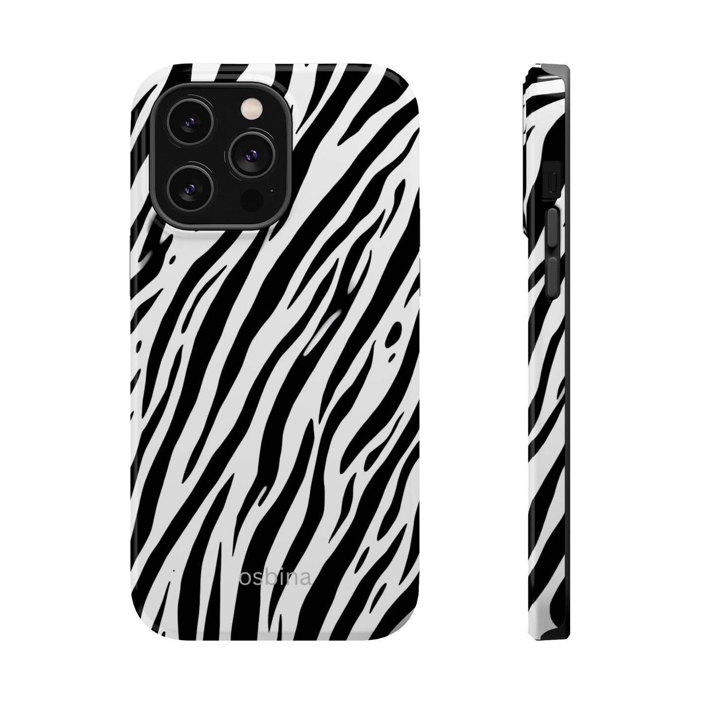 osbina | MagSafe Compatible for iPhone | The Bengal Bold Stripe Case in White + Black | The Season Collective