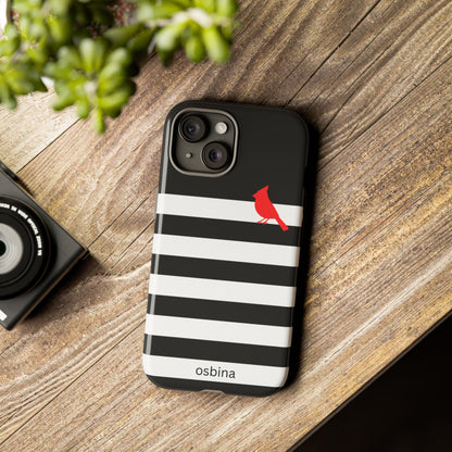 osbina | Redbird Edition Thinking of You Phone Case Black & White Stripe | Inspired By Collection