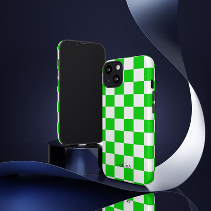 osbina | Neon Verdi Checks Phone Case | Color Edit Collection