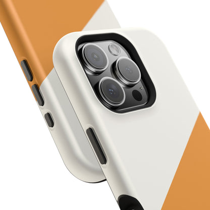 osbina | MagSafe Compatible for iPhone | Divide & Conquer — The Orange + White Split Diagonal Case | The Season Collective