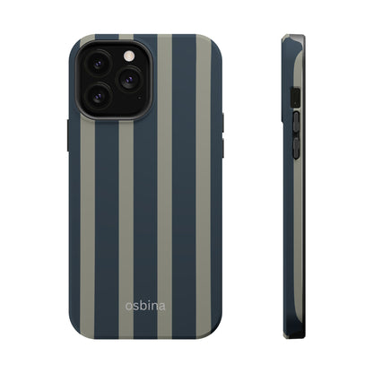 osbina | MagSafe compatible for iPhone | Grayhaven Navy & Gray Sophisticated Phone Case | Modern Muse Collection