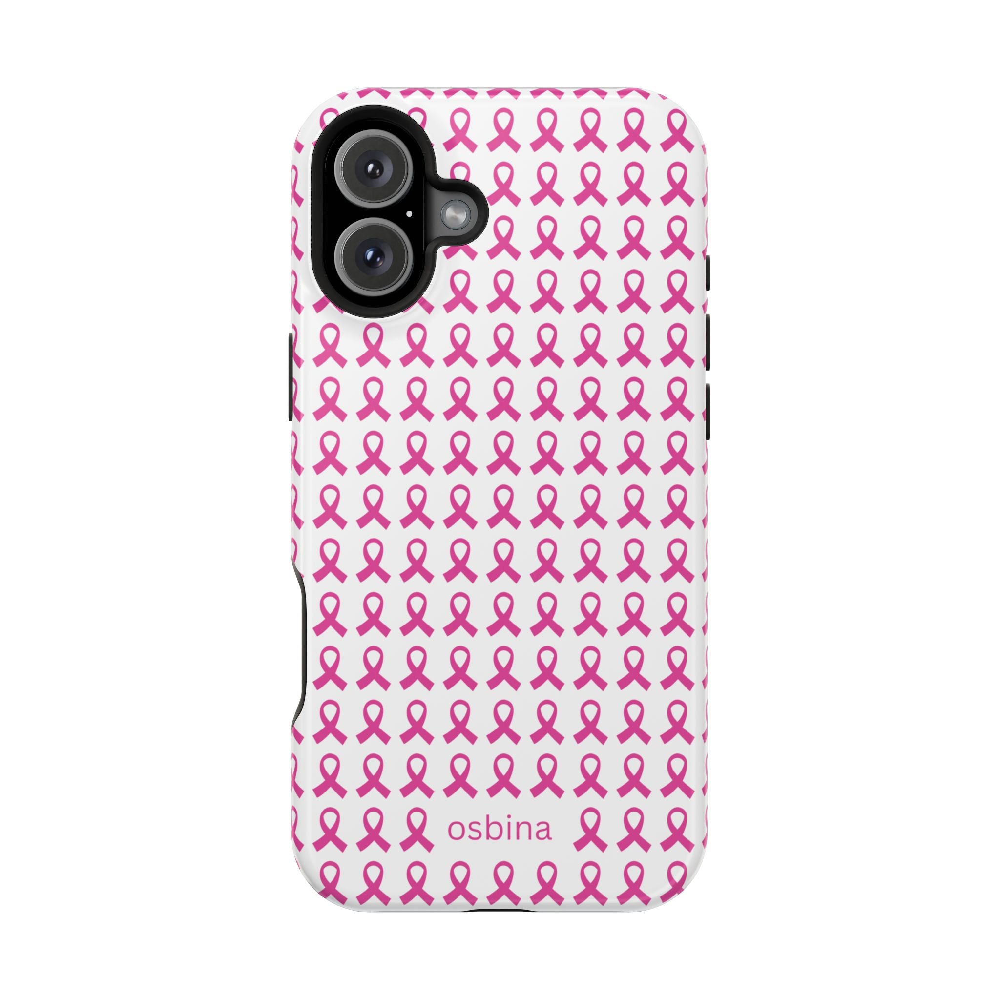 YAYOU MagSafe for iPhone | Side by Side Pink Ribbon Designer Case | osbina