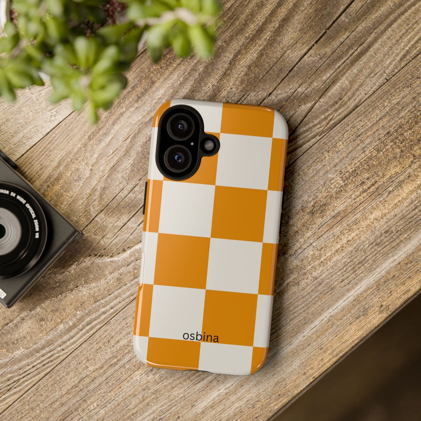 osbina | Check You Out — The Orange + White Check Case | The Season Collective