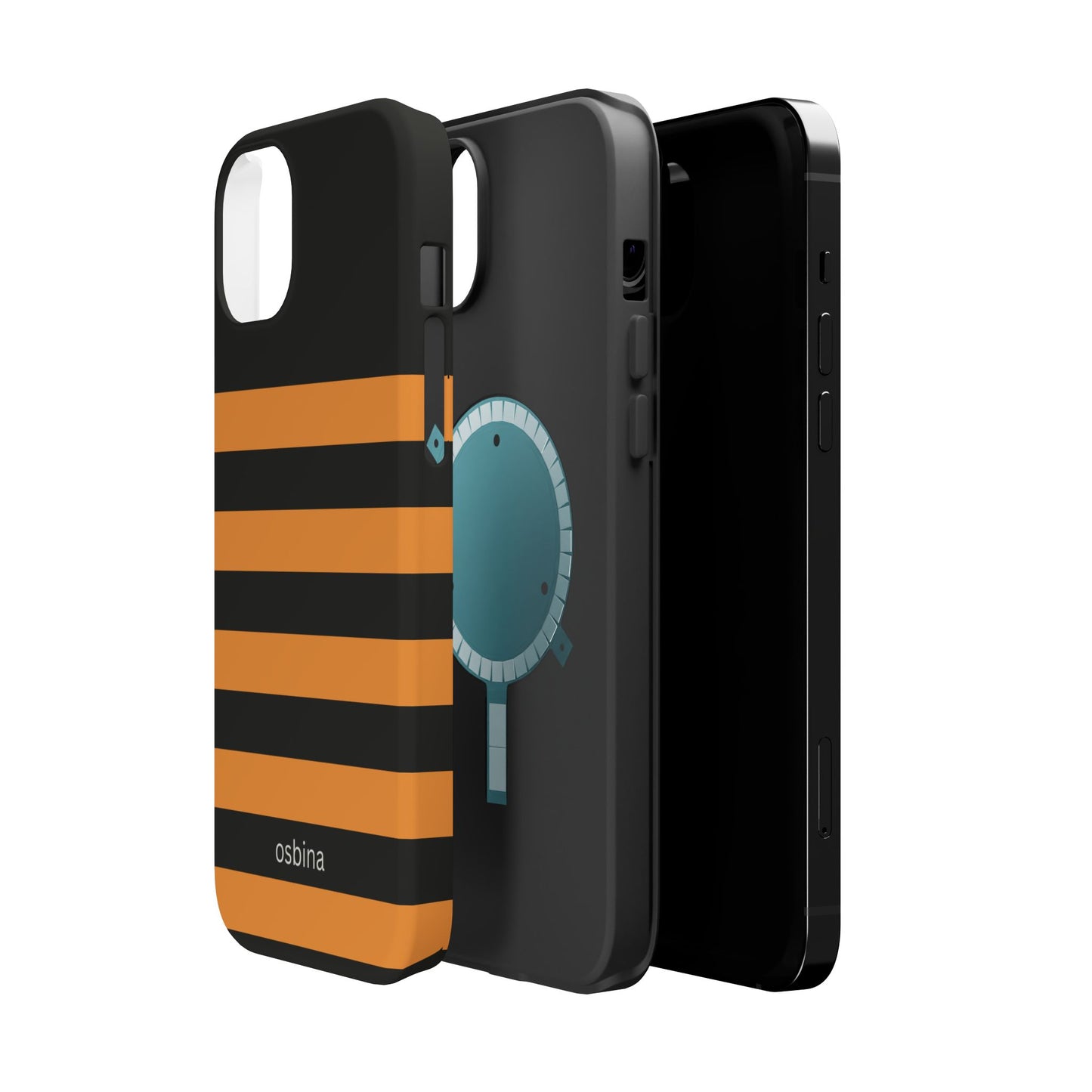 osbina | MagSafe Compatible for iPhone | The Horizon Stripe Case in Black + Orange | The Season Collective