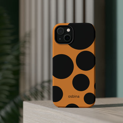 osbina | MagSafe Compatible for iPhone | The Bubble Statement Case in Orange + Black | The Season Collective