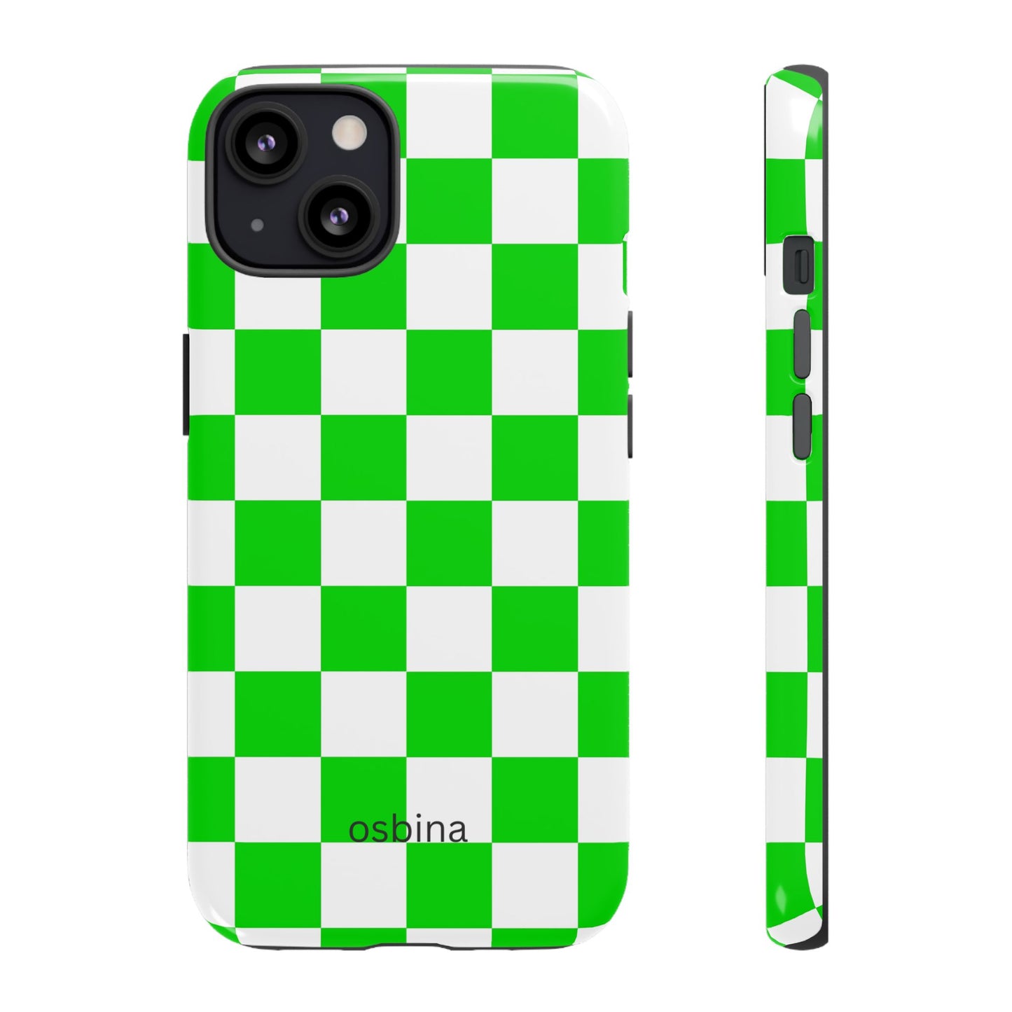 osbina | Neon Verdi Checks Phone Case | Color Edit Collection