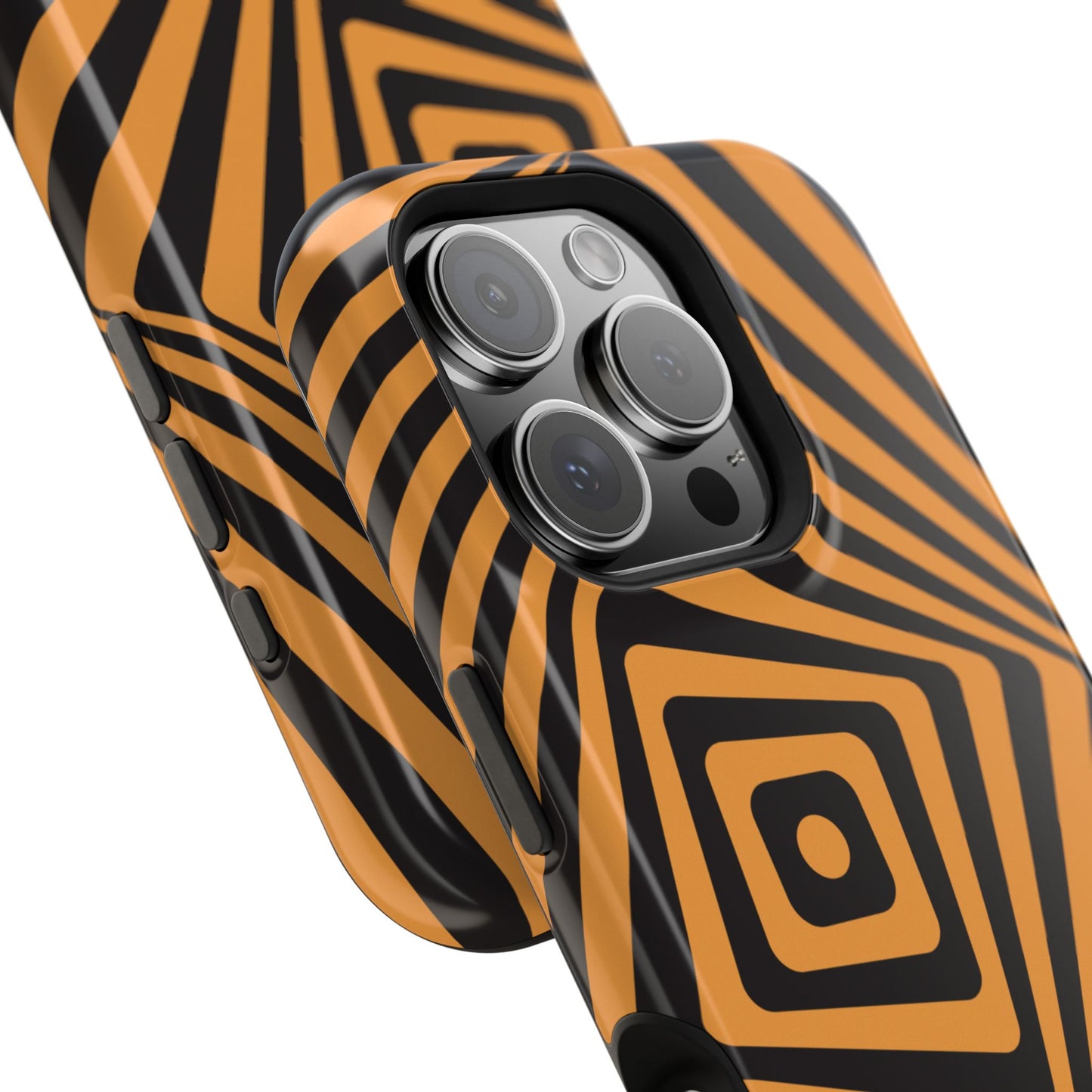 osbina | MagSafe Compatible for iPhone | Step Into the Zone — The Orange + Black Spiral Case | The Season Collective