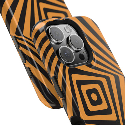osbina | MagSafe Compatible for iPhone | Step Into the Zone — The Orange + Black Spiral Case | The Season Collective