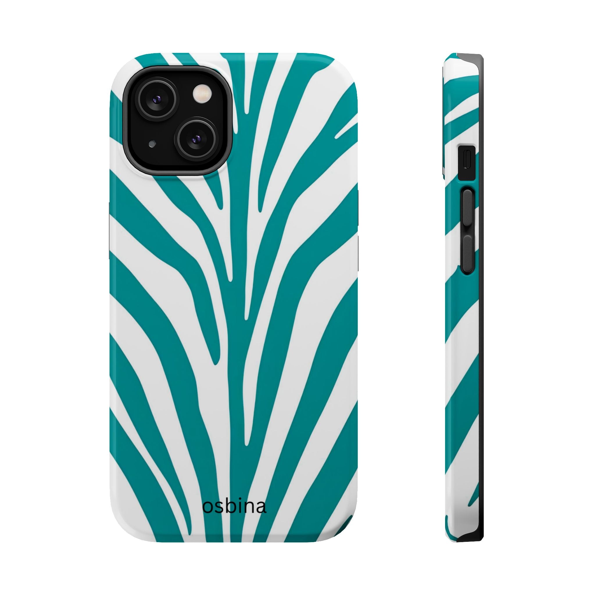 osbina | MagSafe for iPhone | The Teal Zebra Designer Case
