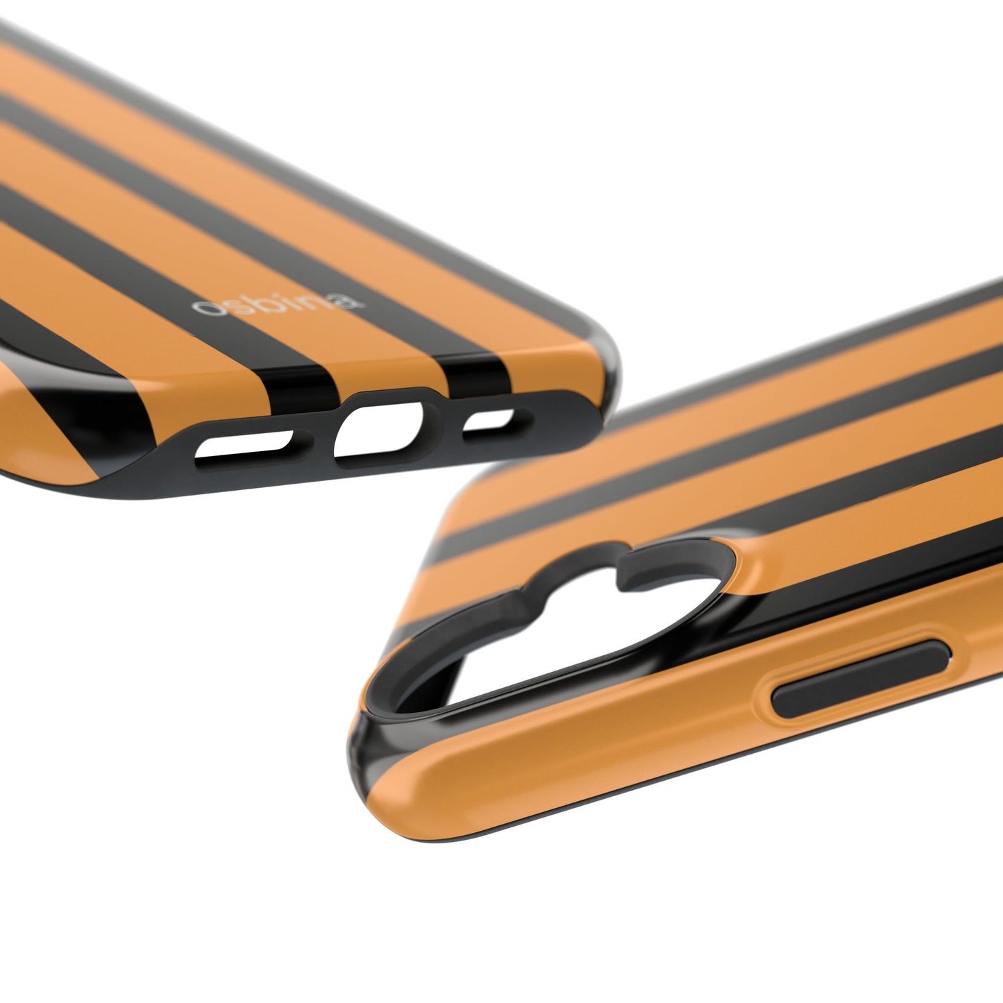 osbina | MagSafe Compatible for iPhone | The Statement Stripe Case in Black + Orange | The Season Collective