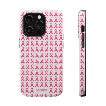 osbina |  MagSafe compatible for iPhone | Limited Edition The Side By Side Pink Ribbons Case in Light Pink + Soft Pink + Hot Pink | The Pink October Collection | Inspired By
