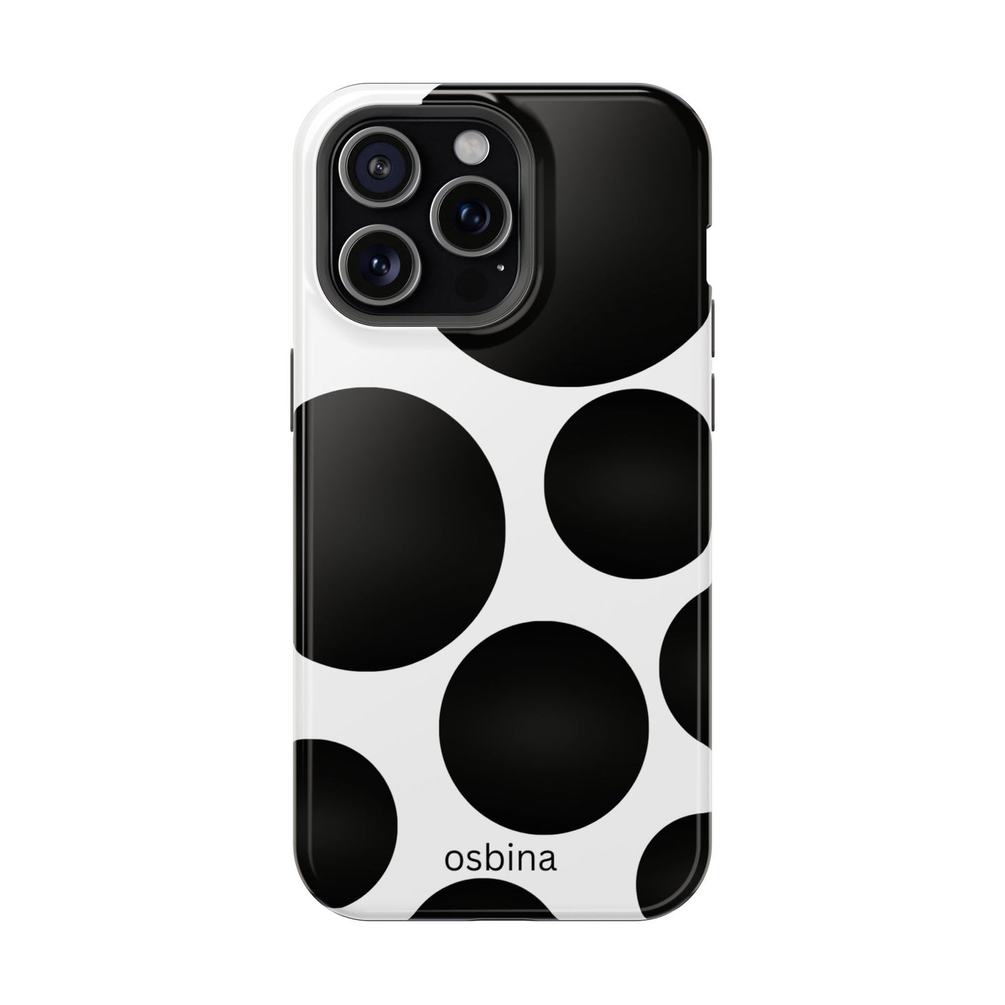 osbina | MagSafe compatible for iPhone | The Noir Bubbles Phone Case | Modern Muse Collection