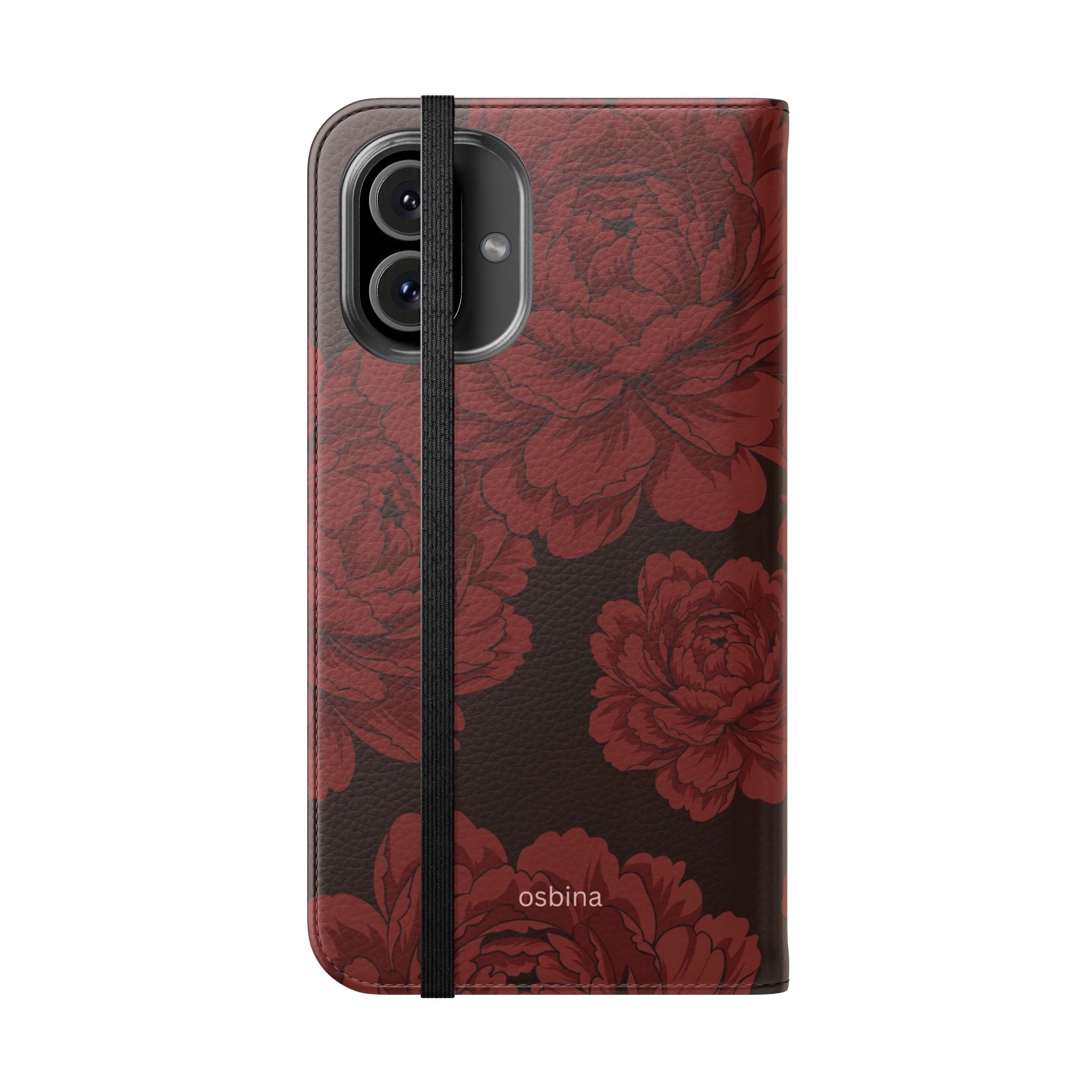 osbina | Wallet Flip Case for iPhone & Samsung | Oxblood Peony