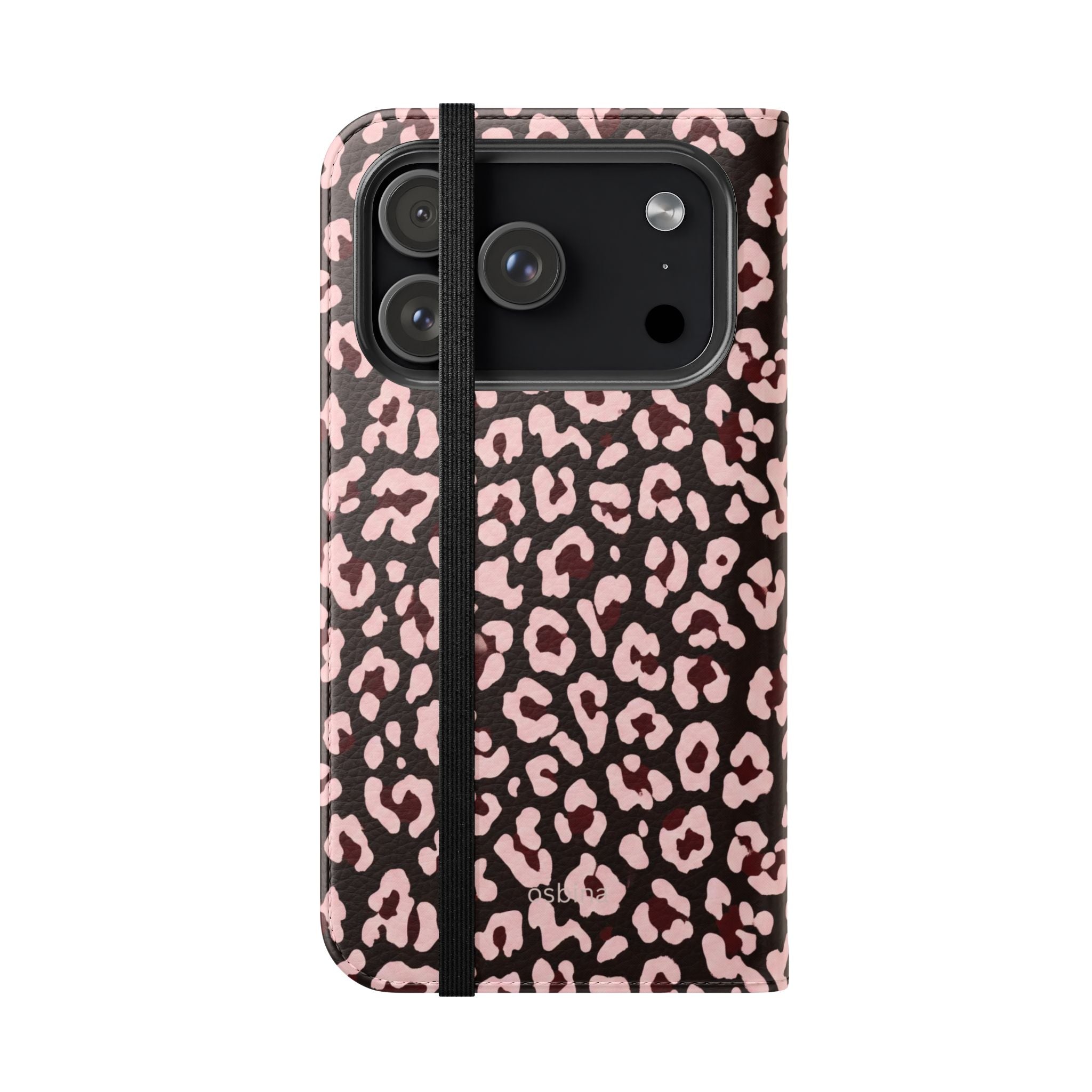osbina | Wallet Flip Case for iPhone & Samsung | Chocolate Pink Leopard