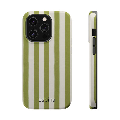 osbina | MagSafe for iPhone | Verde Stripe Designer Case