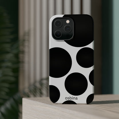 osbina | MagSafe compatible for iPhone | The Noir Bubbles Phone Case | Modern Muse Collection