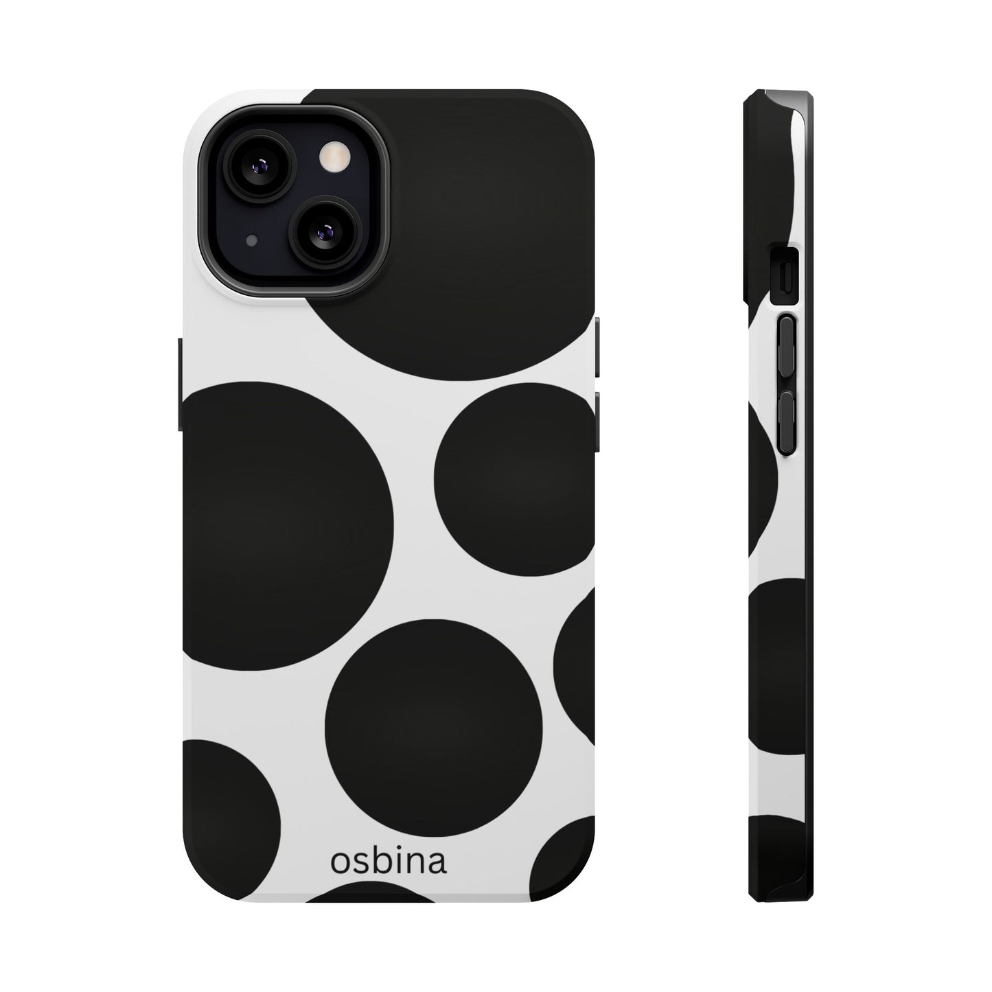 osbina | MagSafe compatible for iPhone | The Noir Bubbles Phone Case | Modern Muse Collection