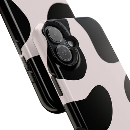 osbina | MagSafe compatible for iPhone | Prairie Chic Pink & Black Cow Print Phone Case | Modern Muse Collection