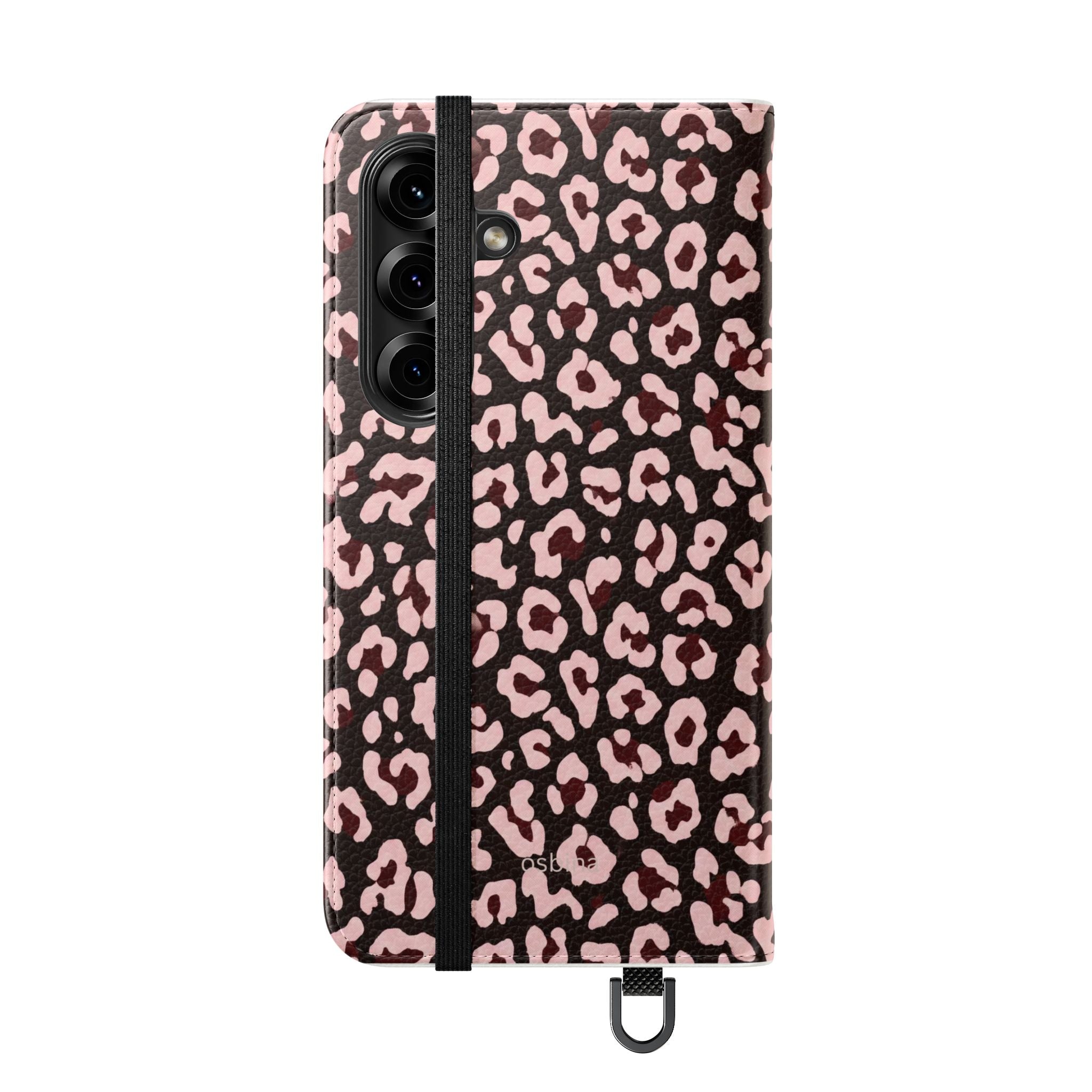 osbina | Wallet Flip Case for iPhone & Samsung | Chocolate Pink Leopard