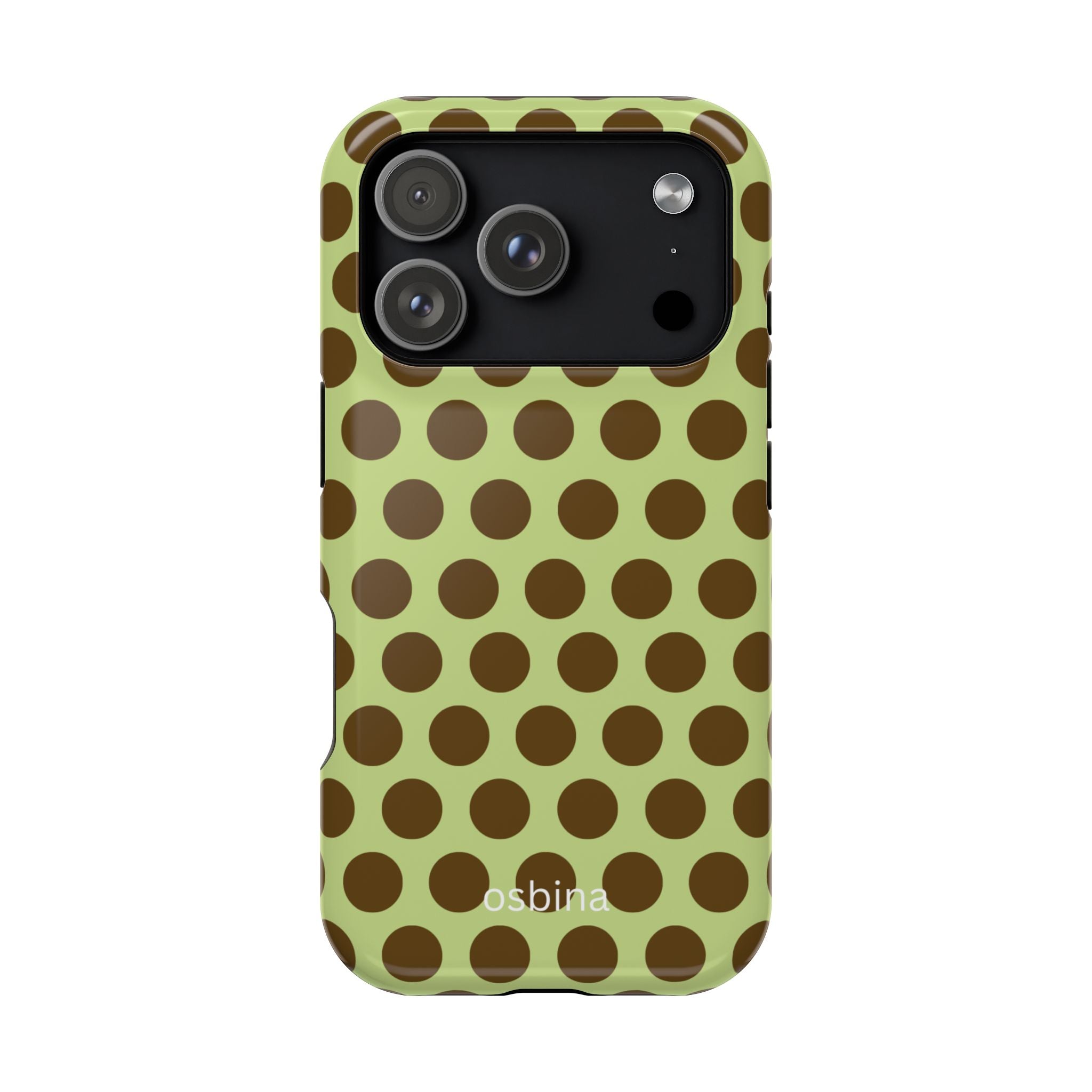 osbina | MagSafe for iPhone | Chartreuse Cocoa Dots Designer Case