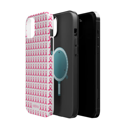 osbina |  MagSafe compatible for iPhone | Limited Edition The Side By Side Pink Ribbons Case in Light Pink + Soft Pink + Hot Pink | The Pink October Collection | Inspired By