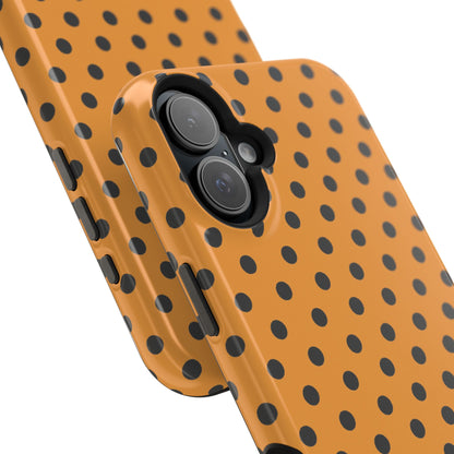 osbina | MagSafe Compatible for iPhone | Spot On Chic — The Orange + Black Polka Dot Case | The Season Collective