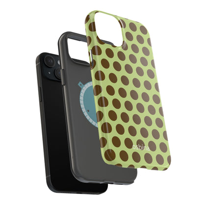 osbina | MagSafe compatible for iPhone | Chartreuse Cocoa Dots Phone Case | Color Edit Collection