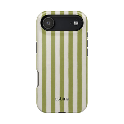osbina | MagSafe compatible for iPhone | Verde Stripe Phone Case | Color Edit Collection