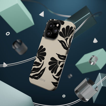 osbina | MagSafe compatible for iPhone | Obsidian Bloom Flower Phone Case | Modern Muse Collection