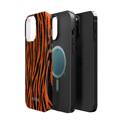 osbina | MagSafe Compatible for iPhone | Tiger, But Make It Chic — The Bengal Stripe Case in Orange + Black | The Season Collective