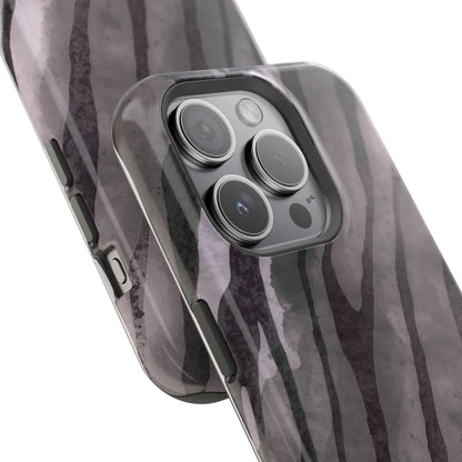 osbina | MagSafe Compatible for iPhone | Stripes on Point — The Muted Gray + Black Tiger Case | The Season Collective