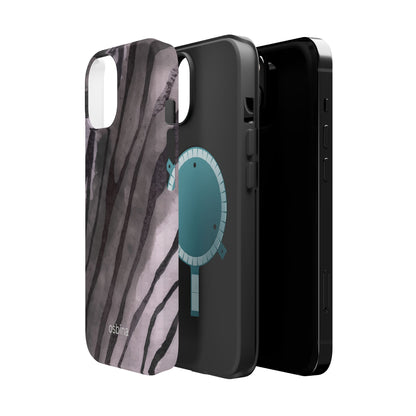 osbina | MagSafe Compatible for iPhone | Stripes on Point — The Muted Gray + Black Tiger Case | The Season Collective