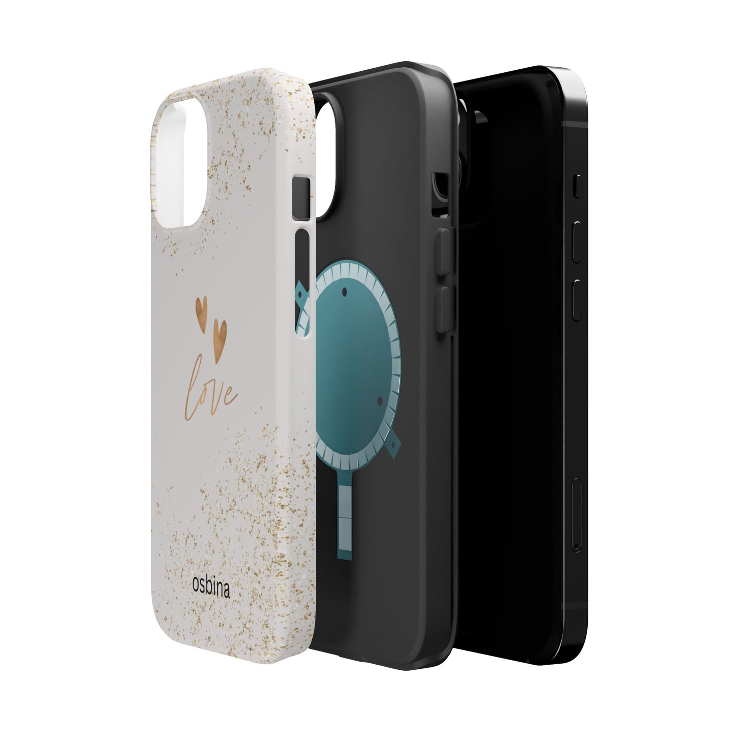 osbina | MagSafe compatible for iPhone | Golden Amour Phone Case | Modern Muse Collection