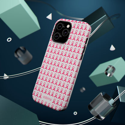 osbina |  MagSafe compatible for iPhone | Limited Edition The Side By Side Pink Ribbons Case in Light Pink + Soft Pink + Hot Pink | The Pink October Collection | Inspired By
